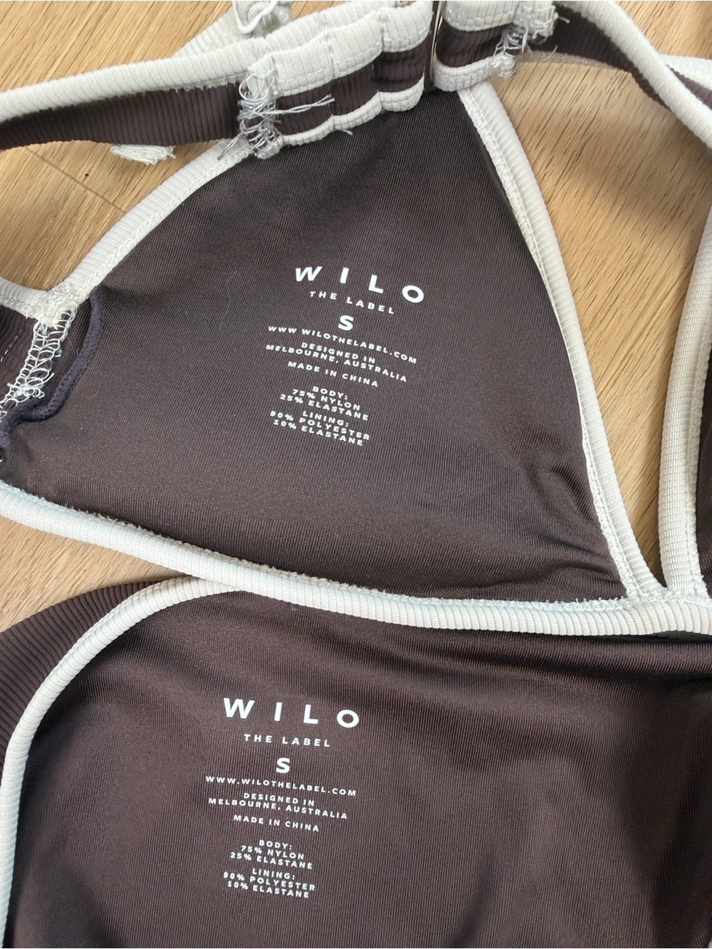 NWOT Wilo The Label 3pc Chocolate Bikini Set S - Picture 5 of 5